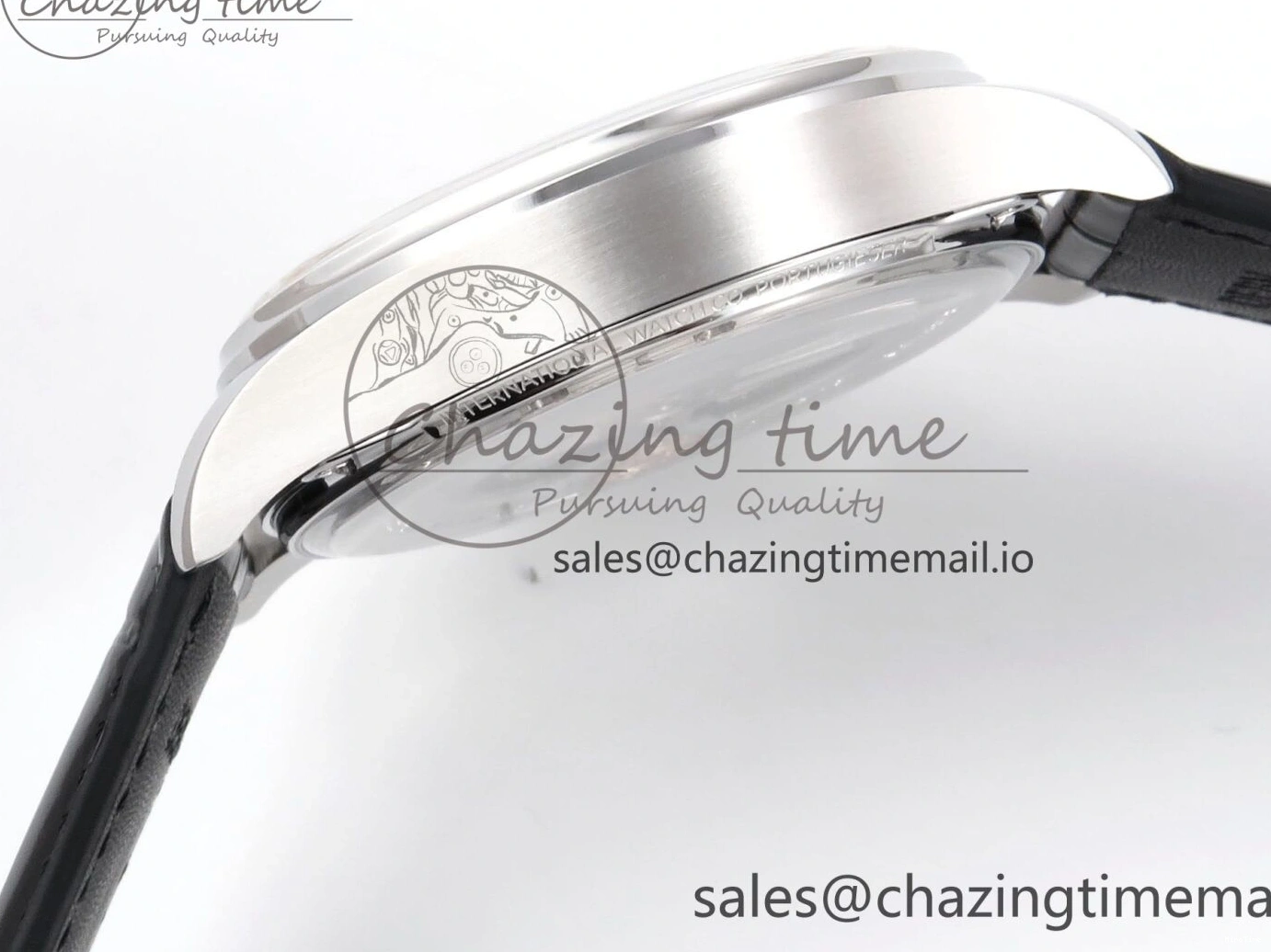 MIROTIME 0308 OnTrend Portugieser Automatic 42mm SS APSF 1:1 Best Edition White RG Dial on Black Leather Strap A 7010